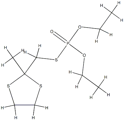 Phosphorothioic acid O,O-diethyl=S-[(2-methyl-1,3-dithiolan-2-yl)methyl] ester