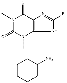 8-bromo-1,3-dimethyl-7H-purine-2,6-dione, cyclohexanamine