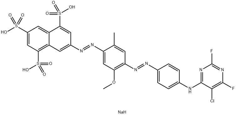 trisodium 7-[[4-[[4-[(5-chloro-2,6-difluoro-4-pyrimidinyl)amino]phenyl]azo]-5-methoxy-2-methylphenyl]azo]naphthalene-1,3,5-trisulphonate