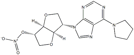 5-(6-Pyrrolidinopurin-9-yl)-5-desoxy-1.4:3.6-dianhydro-L-iditol 2-nitr ate