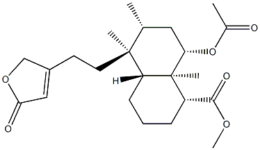 1-Naphthalenecarboxylic acid, 8-(acetyloxy)-5-(2-(2,5-dihydro-5-oxo-3- furanyl)ethyl)decahydro-5,6,8a-trimethyl-, methyl ester, (1R-(1alpha,4 abeta,5beta,6alpha,8alpha,8aalpha))-