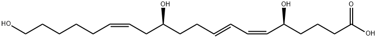 5,12,20-trihydroxy-6,8,14-eicosatrienoic acid