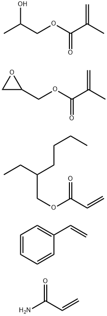 2-Propenoic acid, 2-methyl-, 2-hydroxypropyl ester, polymer with ethenylbenzene, 2-ethylhexyl 2-propenoate, oxiranylmethyl 2-methyl-2-propenoate and 2-propenamide