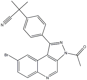 2-(4-(3-乙酰基-8-溴-3H-吡唑并[3,4-C]喹啉-1-基)苯基)-2-甲基丙腈