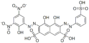 4,5-Dihydroxy-3-[(2-hydroxy-3,5-dinitrophenyl)azo]-6-[(3-sulfophenyl)azo]-2,7-naphthalenedisulfonic acid