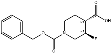 (3,4)-trans-1-(benzyloxycarbonyl)-3-fluoropiperidine-4-carboxylic acid
