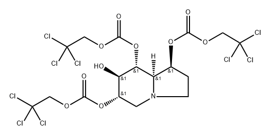 Carbonic acid, octahydro-7-hydroxy-1,6,8-indolizinetriyl tris(2,2,2-trichloroethyl) ester, 1S-(1.alpha.,6.beta.,7.alpha.,8.beta.,8a.beta.)-