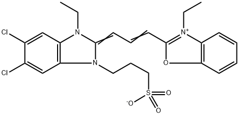 2-[3-[5,6-dichloro-1-ethyl-1,3-dihydro-3-(3-sulphonatopropyl)-2H-benzimidazol-2-ylidene]prop-1-enyl]-3-ethylbenzoxazolium