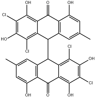 1,1',3,3'-Tetrachloro-2,2',4,4',5,5'-hexahydroxy-7,7'-dimethyl-9,9'-bi(anthracene)-10,10'(9H,9'H)-dione