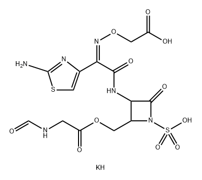 rel-N-Formylglycine [(2S*)-3α*-[[(2-amino-4-thiazolyl)[(Z)-(carboxymethoxy)imino]acetyl]amino]-4-oxo-1-(potassiooxysulfonyl)-2α*-azetidinyl]methyl ester