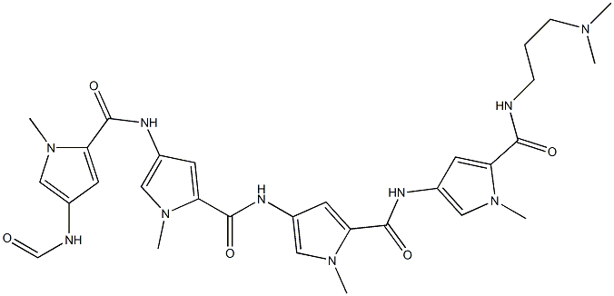 1H-Pyrrole-2-carboxamide, N-(5-(((3-(dimethylamino)propyl)amino)carbon yl)-1-methyl-1H-pyrrol-3-yl)-4-(((4-(((4-(formylamino)-1-methyl-1H-pyr rol-2-yl)carbonyl)amino)-1-methyl-1H-pyrrol-2-yl)carbonyl)amino)-1-met hyl-