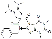 Pyrimido[2,1-f]purine-2,4,6,8(1H,3H,7H,9H)-tetrone,  1,3-dimethyl-7,7-bis(3-methyl-2-butenyl)-9-(phenylmethyl)-  (9CI)