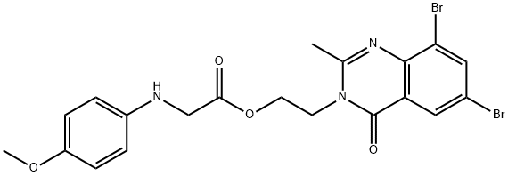 beta-(6,8-Dibromo-2-methyl-3,4-dihydro-4-oxoquinazolin-3-yl)ethyl p-an isidinoacetate