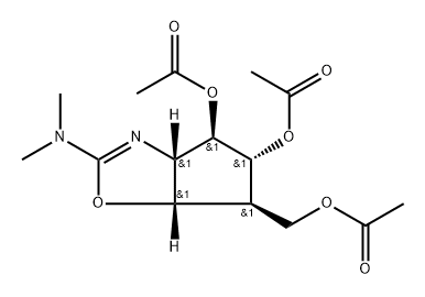 4H-Cyclopentoxazole-4,5-diol, 6-(acetyloxy)methyl-2-(dimethylamino)-3a,5,6,6a-tetrahydro-, diacetate (ester), (3aS,4R,5R,6S,6aS)-