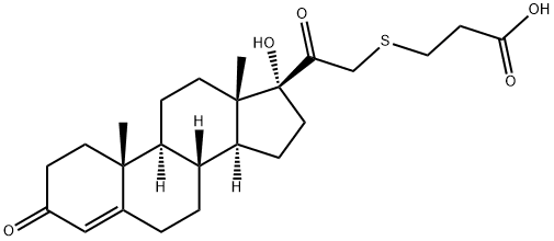 3-[2-[(10R,13S,17R)-17-hydroxy-10,13-dimethyl-3-oxo-2,6,7,8,9,11,12,14,15,16-decahydro-1H-cyclopenta[a]phenanthren-17-yl]-2-oxo-ethyl]sulfanylpropanoic acid