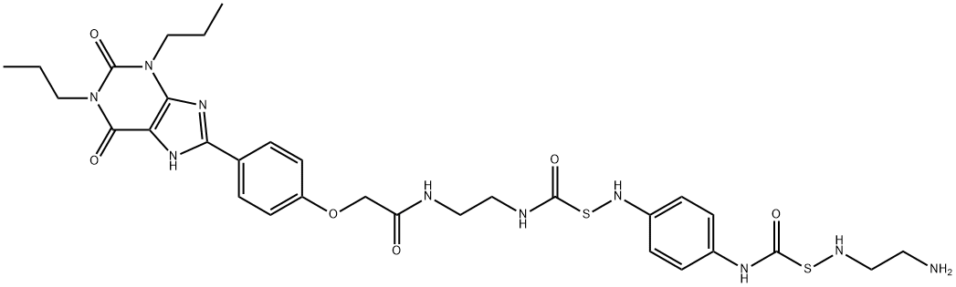 1,3-dipropyl-8-(2-aminoethylaminothiocarbonyl-(4-aminophenyl)(aminothiocarbonyl-(2-aminoethylaminocarbonyl-(4-methoxy(phenyl)))))xanthine