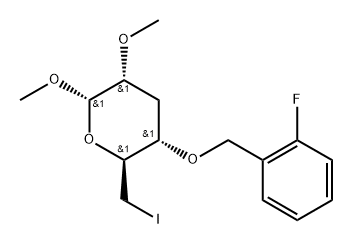 .alpha.-D-ribo-Hexopyranoside, methyl 3,6-dideoxy-4-O-(2-fluorophenyl)methyl-6-iodo-2-O-methyl-