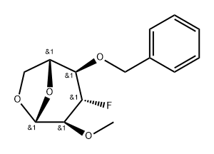 .beta.-D-Glucopyranose, 1,6-anhydro-3-deoxy-3-fluoro-2-O-methyl-4-O-(phenylmethyl)-
