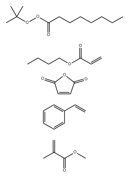 Octaneperoxoic acid, 1,1-dimethylethyl ester, polymer with butyl 2-propenoate, ethenylbenzene, 2,5-furandione and methyl 2-methyl-2-propenoate