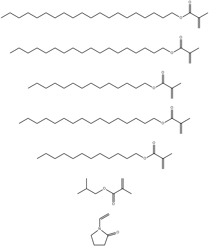 2-Propenoic acid, 2-methyl-, dodecyl ester, polymer with eicosyl 2-methyl-2-propenoate, 1-ethenyl-2-pyrrolidinone, hexadecyl 2-methyl-2-propenoate, 2-methylpropyl 2-methyl-2-propenoate, octadecyl 2-methyl-2-propenoate and tetradecyl 2-methyl-2-propenoate