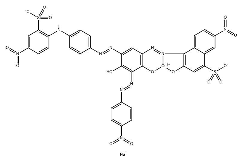 Cuprate(2-), [4-[[2,4-dihydroxy-3-[(4- nitrophenyl)azo]-5-[[4-[(4-nitro-2-sulfophenyl)amino ]phenyl]azo]phenyl]azo]-3-hydroxy-7-nitro-1-naphthalenesulfonat o(4-)]-, disodium