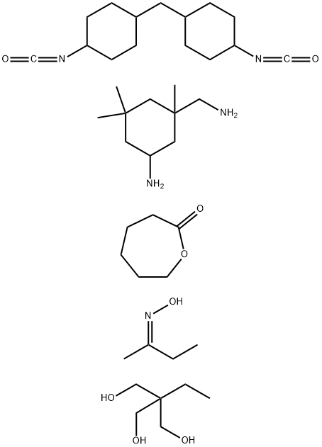 2-Oxepanone, polymer with 5-amino-1,3,3-trimethylcyclohexanemethanamine, 2-ethyl-2-(hydroxymethyl)-1,3-propanediol and 1,1'-methylenebis[4-isocyanatocyclohexane], Me Et ketone oxime-terminated
