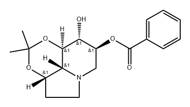 1,3-Dioxino4,5,6-hiindolizine-8,9-diol, octahydro-2,2-dimethyl-, 8-benzoate, 3aS-(3a.alpha.,8.alpha.,9.beta.,9a.beta.,9b.alpha.)-