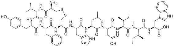 CYS-VAL-TYR-PHE-CYS-HIS-LEU-ASP-ILE-ILE-TRP (DISULFIDE BRIDGE CYS1-CYS5)