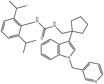 3-(2,6-dipropan-2-ylphenyl)-1-[[1-[1-(pyridin-3-ylmethyl)indol-3-yl]cy clopentyl]methyl]urea