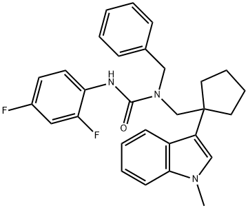 1-benzyl-3-(2,4-difluorophenyl)-1-[[1-(1-methylindol-3-yl)cyclopentyl] methyl]urea