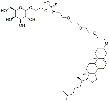 O-(11-(5-cholesten-3-yloxy)3,6,9-trioxaundecyl) O-(2-(galactopyranosyloxy)ethyl) phosphorothioate