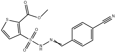 2-Thiophenecarboxylic acid, 3-((((4-cyanophenyl)methylene)hydrazino)su lfonyl)-, methyl ester