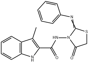 3-methyl-N-(4-oxo-2-phenylimino-thiazolidin-3-yl)-1H-indole-2-carboxam ide