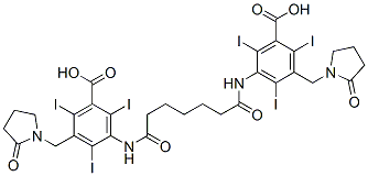 3-[6-[[3-carboxy-2,4,6-triiodo-5-[(2-oxopyrrolidin-1-yl)methyl]phenyl]carbamoyl]hexanoylamino]-2,4,6-triiodo-5-[(2-oxopyrrolidin-1-yl)methyl]benzoic acid