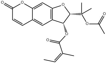 (Z)-2-Methyl-2-butenoic acid [(2S)-2α-(1-acetoxy-1-methylethyl)-2,3-dihydro-7-oxo-7H-furo[3,2-g][1]benzopyran-3α-yl] ester