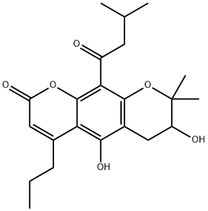 7,8-Dihydro-5,7-dihydroxy-8,8-dimethyl-10-(3-methyl-1-oxobutyl)-4-propyl-2H,6H-benzo[1,2-b:5,4-b']dipyran-2-one