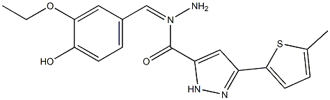 (E)-N-(3-ethoxy-4-hydroxybenzylidene)-3-(5-methylthiophen-2-yl)-1H-pyrazole-5-carbohydrazide