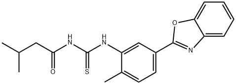 N-{[5-(1,3-benzoxazol-2-yl)-2-methylphenyl]carbamothioyl}-3-methylbutanamide