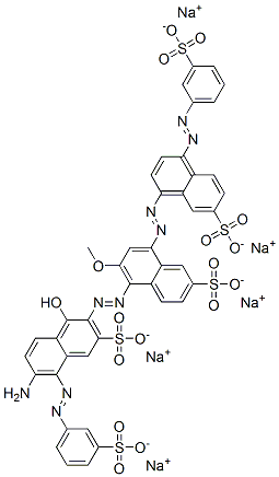 pentasodium 5-[[6-amino-1-hydroxy-3-sulphonato-5-[(3-sulphonatophenyl)azo]-2-naphthyl]azo]-6-methoxy-8-[[7-sulphonato-4-[(3-sulphonatophenyl)azo]naphthyl]azo]naphthalene-2-sulphonate