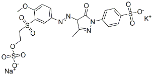 p-[4,5-dihydro-4-[[4-methoxy-3-[[2-(sulphooxy)ethyl]sulphonyl]phenyl]azo]-3-methyl-5-oxo-1H-pyrazol-1-yl]benzenesulphonic acid, potassium sodium salt