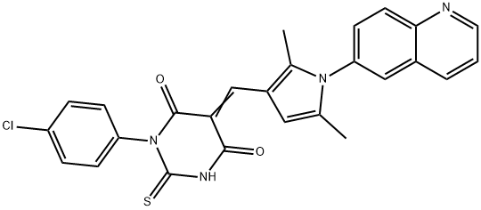 (5E)-1-(4-chlorophenyl)-5-{[2,5-dimethyl-1-(quinolin-6-yl)-1H-pyrrol-3-yl]methylidene}-2-thioxodihydropyrimidine-4,6(1H,5H)-dione
