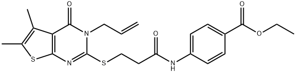 ethyl 4-({3-[(3-allyl-5,6-dimethyl-4-oxo-3,4-dihydrothieno[2,3-d]pyrimidin-2-yl)sulfanyl]propanoyl}amino)benzoate