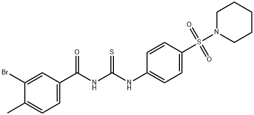 3-bromo-4-methyl-N-({[4-(1-piperidinylsulfonyl)phenyl]amino}carbonothioyl)benzamide