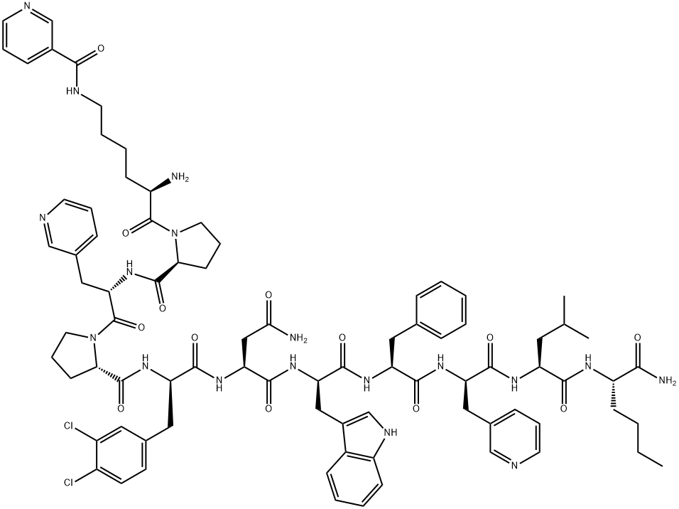 (D-LYS(NICOTINOYL)1,Β-(3-PYRIDYL)-ALA3,3,4-DICHLORO-D-PHE5,ASN6,D-TRP7,Β-(3-PYRIDYL)-D-ALA9,NLE11)-SUBSTANCE P