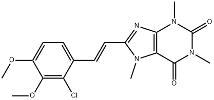 1H-Purine-2,6-dione, 3,7-dihydro-8-(2-(2-chloro-3,4-dimethoxyphenyl)et henyl)-1,3,7-trimethyl-,(E)-