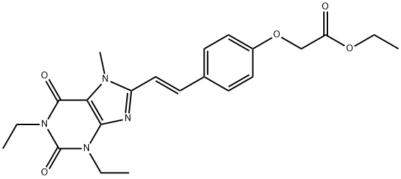 Acetic acid, (4-(2-(1,3-diethyl-2,3,6,7-tetrahydro-7-methyl-2,6-dioxo- 1H-purin-8-yl)ethenyl)phenoxy)-, ethyl ester, (E)-