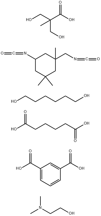 1,3-Benzenedicarboxylic acid, polymer with hexanedioic acid, 1,6-hexanediol, 3-hydroxy-2-(hydroxymethyl)-2-methylpropanoic acid and 5-isocyanato-1-(isocyanatomethyl)-1,3,3-trimethylcyclohexane, compd. with 2-(dimethylamino)ethanol